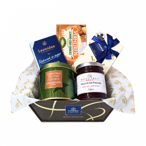 Gift Sugar Free - Coș Cadou Crăciun Dulciuri Zahăr Redus Leonidas