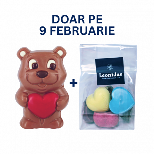 Cadou Urs Coeur 40g + 6 Inimioare