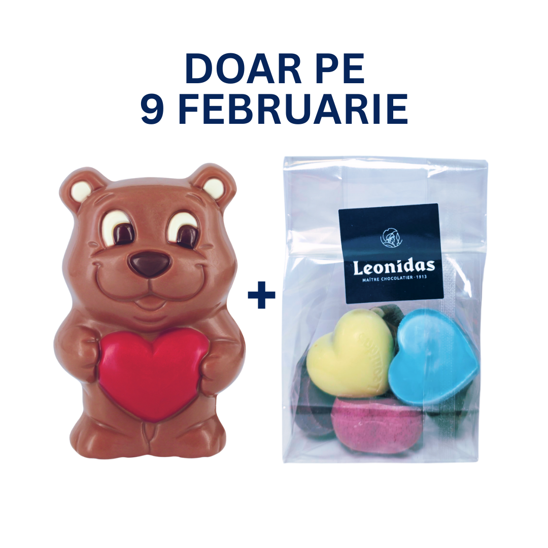 Cadou Urs Coeur 40g + 6 Inimioare